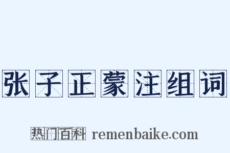 张子正蒙注组词是什么意思的图片